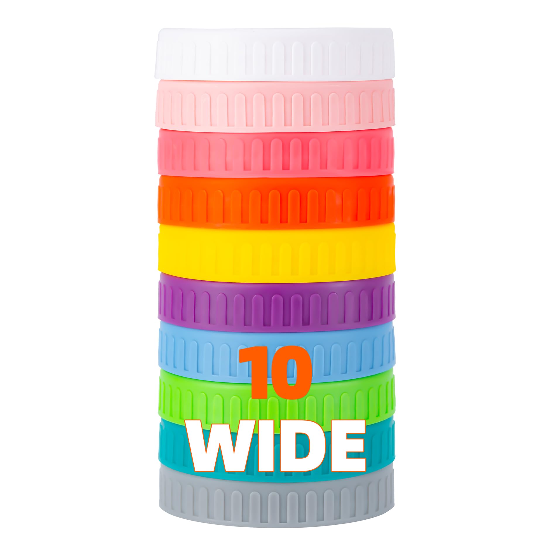 Photo 1 of BOOMIBOO [10 Pack]Intended For Mason Jar Lids,10 Wide Mouth Mason Jar Lids?Canning Lids,Plastic Jar Lids-Leak-Proof