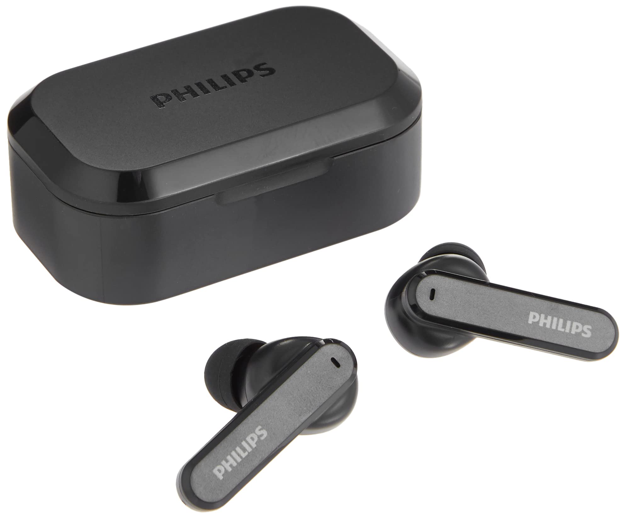 Philips T4506 True Wireless Headphones with Active Noise Canceling (ANC), Up to 24 Hours Playtime, Bluetooth, Awareness Mode, IPX4 Water Resistant, USB-C Charging Case, TAT4506BK, Black