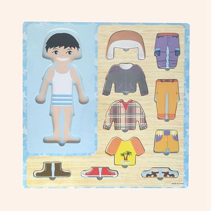 wooden dress up puzzle