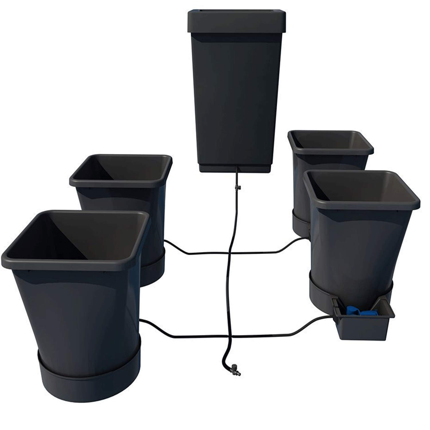 AutoPot4 Pot XL System with 6.6 Gallon Pots and 12.4 Gallon Tank - Self-Watering Gravity-Fed Hydroponic Indoor System, Black