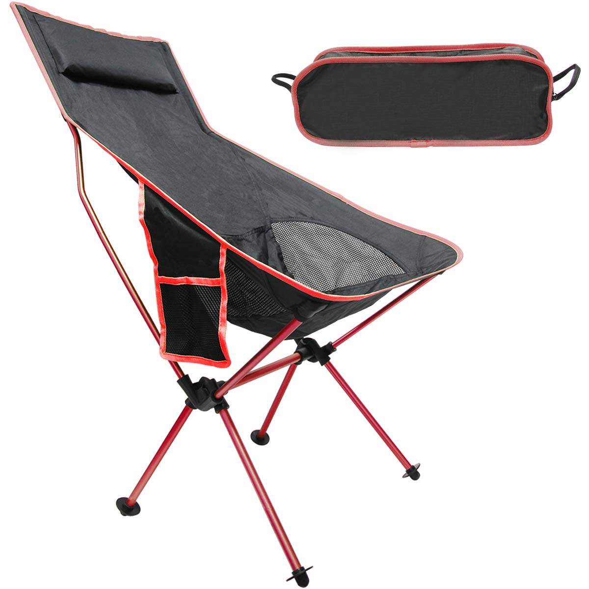 アウトドア折りたたみ椅子 Uboway 軽量折りたたみ式キャンピングチェア B07gb94m9l レッド 釣り バックパッキング キャンプ ピクニック サイドポケット チェアベンチ 最も Www Anoual Ma