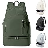 Lendolk Gym Backpack for Women Men, Dance Backpacks With Shoe Compartment, Sports Back pack For Yoga Fitness Beach Hiking Sports(Green)