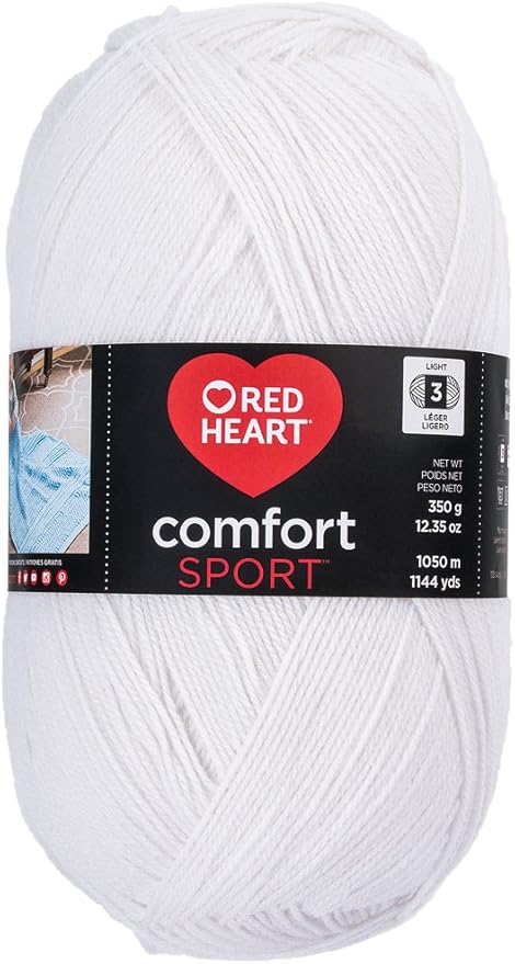 Amazon Com Red Heart Comfort Sport Yarn White