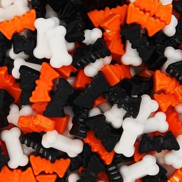 BULK HALLOWEEN CANDY – 4LB SPOOKY BATS & BONES HARD CANDY – BLACK & ORANGE PARTY TREATS FOR TRICK-OR-TREAT, CANDY BUFFETS & SPOOKY CELEBRATIONS