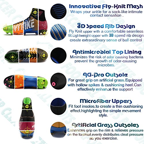 image for WETIKE Kids Soccer Cleats for Boys Youth Cleats Football Boots with Hi