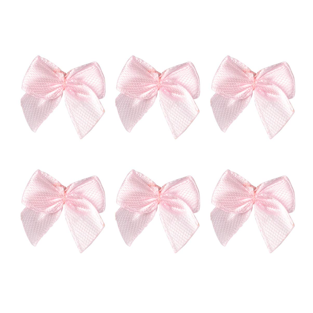 HEALLILY 100pcs Mini Ribbon Bows Pink：DIY Ribbon Bow Satin Sewing Scrapbooking Wedding Craft s Hair Accessories DIY Craft Appliques Pink Small