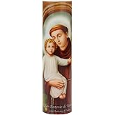 Saints Collection St. Anthony Flickering LED Prayer Candle - English & Spanish Prayers, Unique Religious Decoration for Altar, Mantle or Home