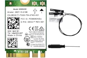 Pasuihcay 8260 8260NGW WiFi Card+2XAntenna 2.4G/5Ghz 867M Bluetooth4.2 AC8260 NGFF M.2 WiFi Wireless Card Module 802.11AC