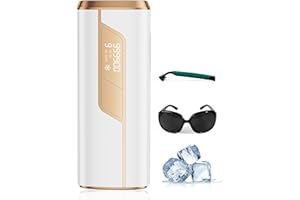 AOPVUI Laser Hair Removal for Women Permanent, IPL Laser Hair Removal Device with Painless Ice Cooling, HR SC RA Functions, 9 Levels, 2 Modes, 999900 Flashes IPL Laser Hair Removal Kit with Shaver, Goggles