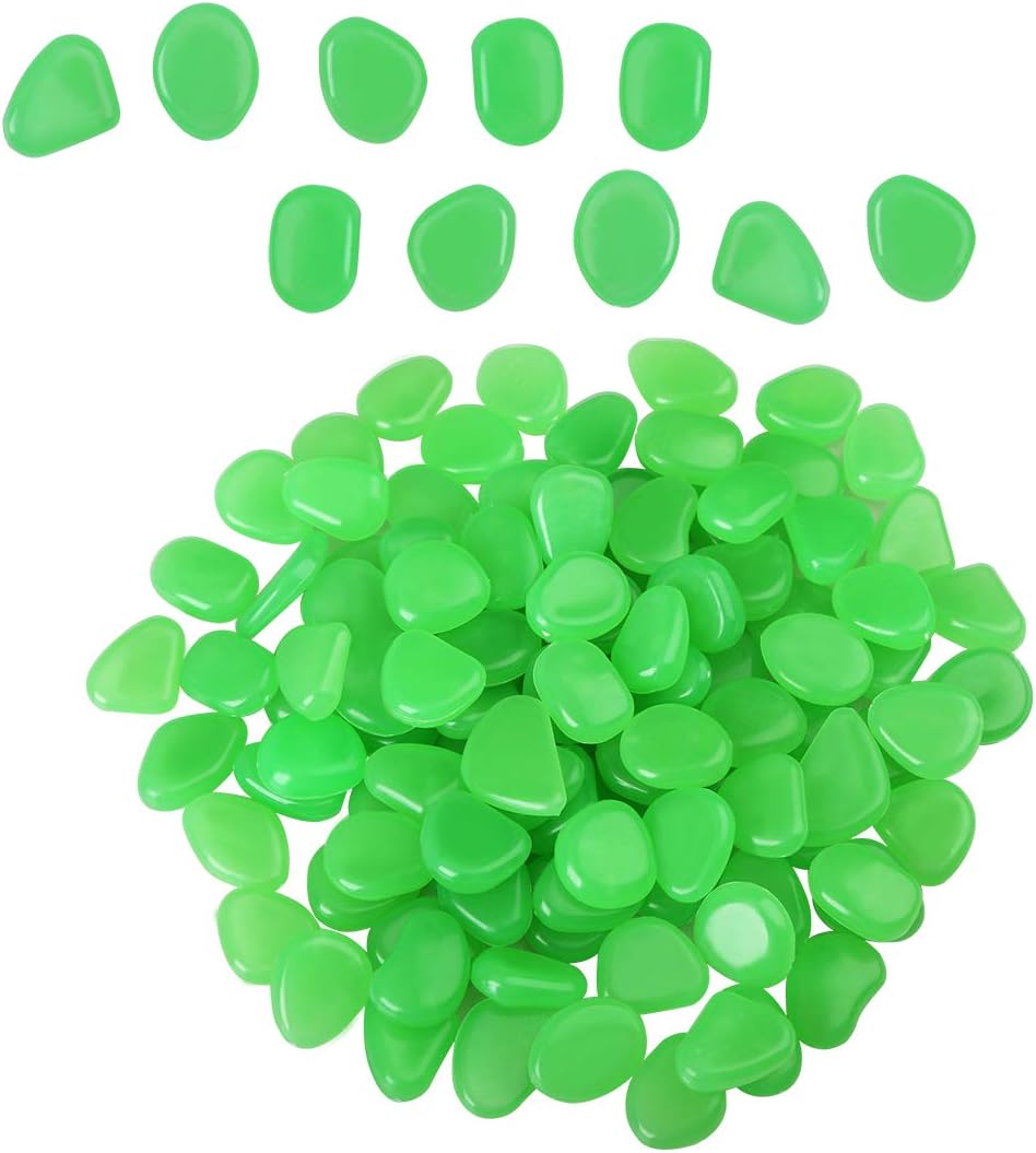 OYOZ Glow in The Pebbles Stones, 230 Pcs Glow Pebbles Stones for Outdoor, Indoor, Garden, Walkways, Fish Tank Decorations