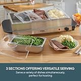 Cooks Professional 3-Section Buffet Warmer 4.5L with Hotplate 200W view 2