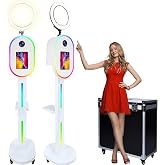 ROOMEDAL Photo Booth Machine for iPad 10.2" 10.9" 11" 12.9" and Camera,2-in-1 Selfie Station Shell Stand Camera Photobooth,RGB Light Box,RGB Fill Ligh,App Control,Flight Case for Parties