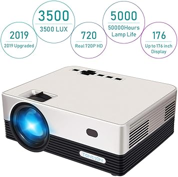 Proyector de Video Tontion 3500 Lux Real 720P -50.000 Horas LED ...