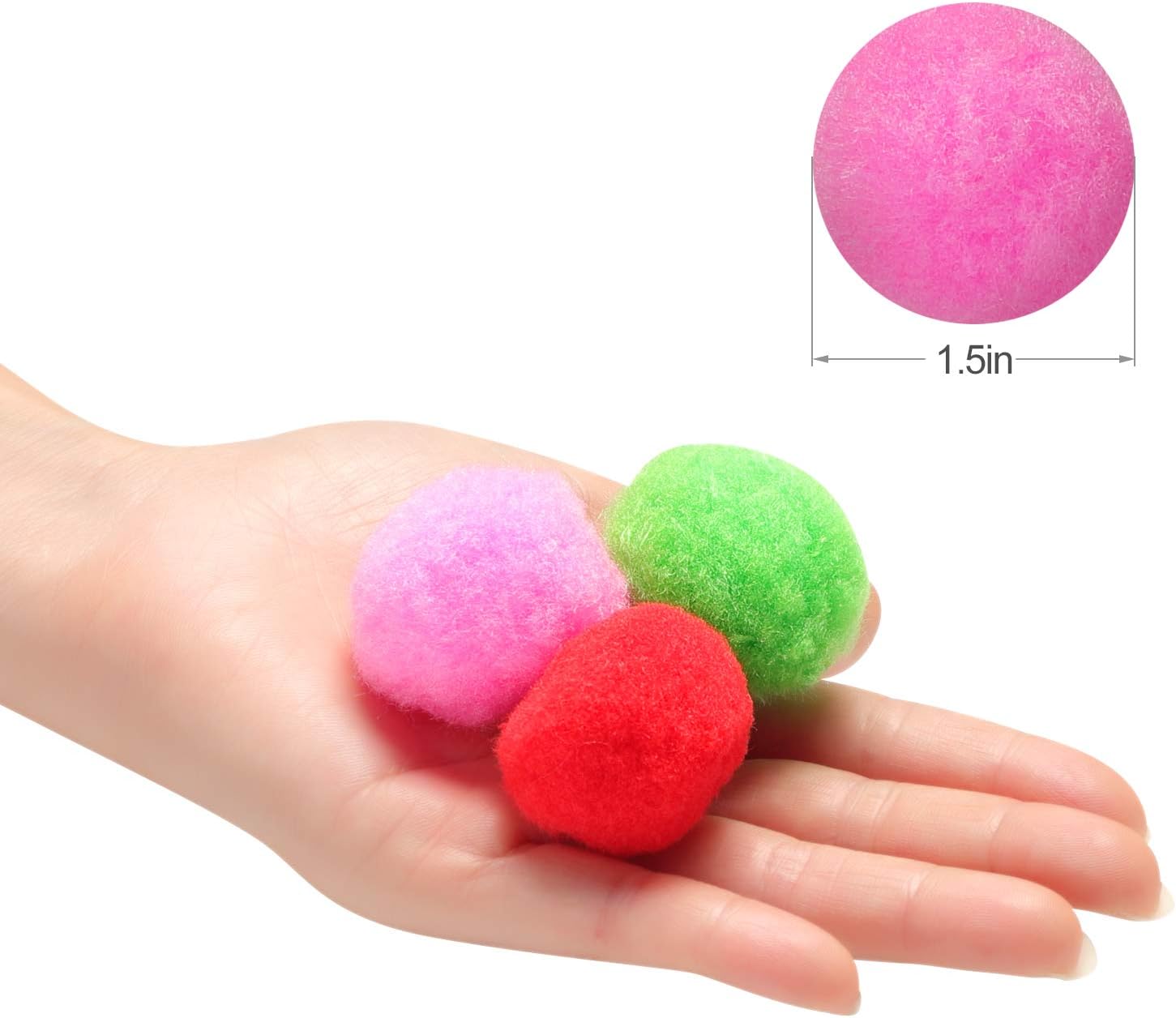 1.5 Inch Assorted Pom Poms for DIY Creative Crafts Decorations, Assorted Colors (100 Pack): Arts, Crafts & Sewing