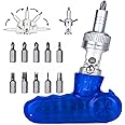 LIUZEYUAN Magnetic Ratchet Screwdriver Set 10 in 1 Multi Screwdriver,Ratchet and Adjustable Rotary Angle Screwdriver Repair Tool with 10 pcs S2 Alloy Steel Bits for DIY, Home, Repair Work