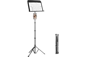 elitehood 72inch Heavy Duty Music Stand with Phone Holder, Foldable Music Stand for Sheet Music with Carrying Bag, Ultra-Stable Music Stand Suitable for Instrumental Performance & Band & Travel