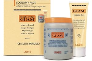 GUAM Seaweed Mud Convenience Economy Pack: Anti-cellulite Body Wrap 1KG + Strengthening Anti-cellulite Gel 250ml, Cellulite Remover Kit, Cellulite Treatment (Original Mud + Classic Gel)