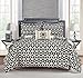Chic Home Black Reversible Bed in a Bag Comforter Set, King Size (8 Piece), Barcelona - Medallion Boho Pattern Microfiber Bedding - Fitted & Flat Sheet, Shams, Pillowcases & Decorative Pillow