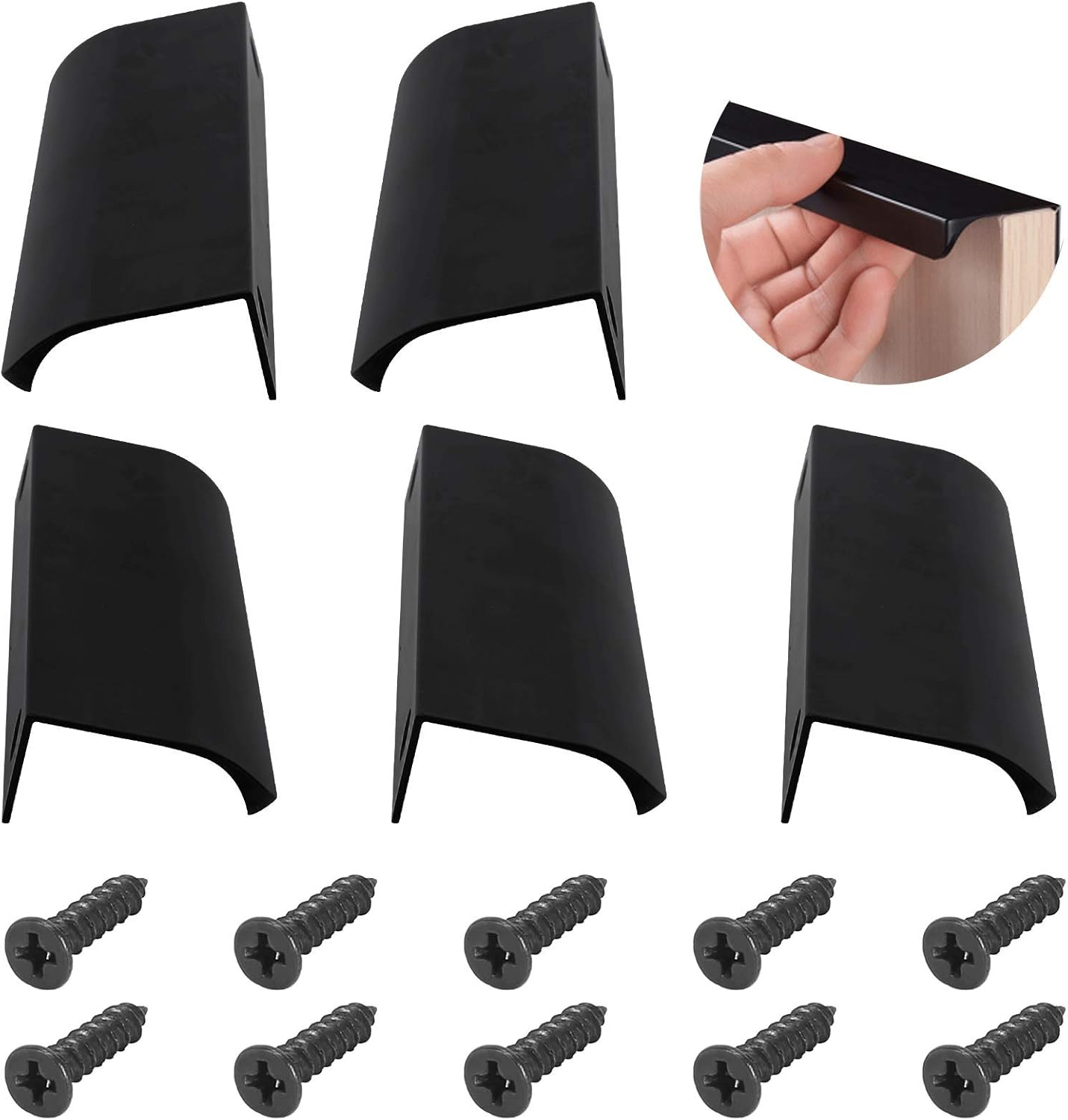 ManLee 5pcs Schrankgriffe Schwarz Möbelgriffe 128mm Profilgriff