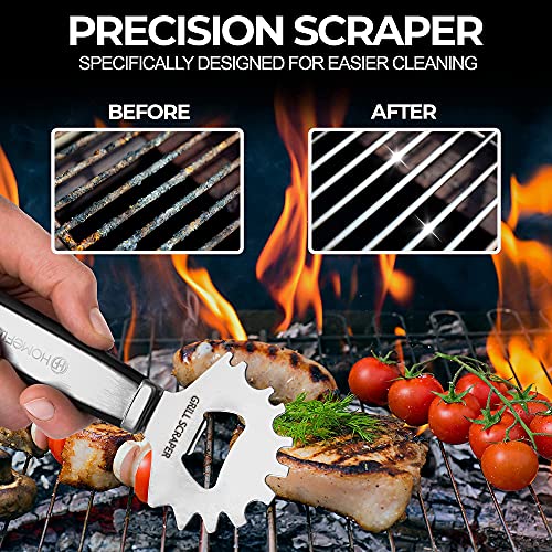 Homeflowz Grill Scraper Grate Grill Scraper Bristle Free Fits Any BBQ Grilling Grate or