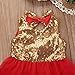 Kids Girls Princess Party Rose Flower Lace Ruffled Layered Tutu Skirt Dress 2-7y (3-4 Years, Red)