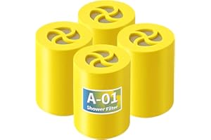 DerBlue 4PCS A-01 Multi-Stage shower head filter replacement Compatible with Afina Filtered Showerhead for Hard Water,Remove 