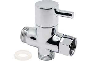 SWZHAI G1/2" Brass Shower Diverter Valve, 3-way Shower Arm Diverter Valve Bathroom Shower System Replacement Part for Handheld Shower Head and Fixed Spray Head(Chrome, 1 Pack)