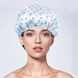 OWill 6 Pcs Shower Caps for Women Waterproof Reusable 28cm Elastic Band view 2