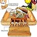 NutriChef Bamboo Natural Cheese Board Set with Bonus Condiment Cup-Extra Large Size 100% Home Organic Wooden Plate and Charcuterie Tray with 4 pcs Cutting Knife Slicer, 13