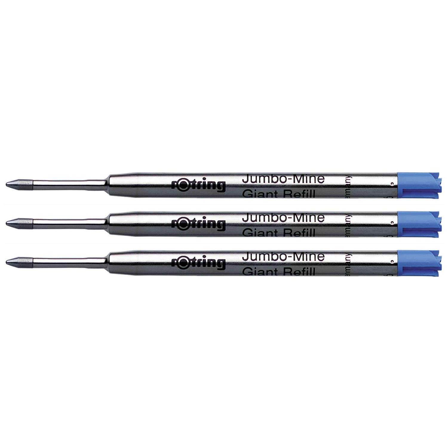 ROTRING Set of 3 Jumbo Ballpoint Pens Medium Tip Blue
