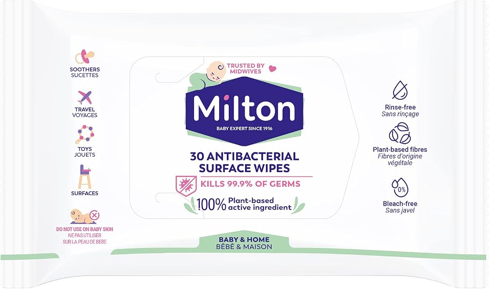 Milton Antibacterial Surface Wipes 30 Wipes 7 Packs Baby Safe