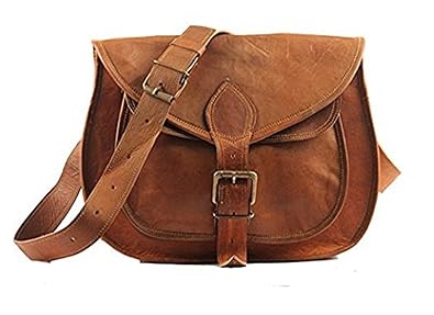 pranjals house 11 inch real leather brown sling shoulder bag for girls & women