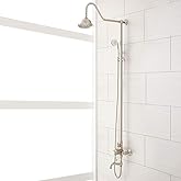 Signature Hardware 429526 Dolwick Exposed Shower System with Rain Shower Head, Hand Shower, and Hose - Rough In Included - Br