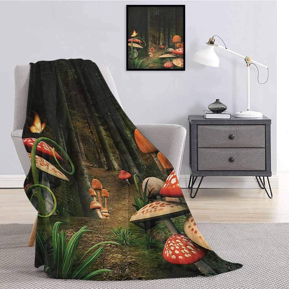 Mushroom Decor Superfine fiber luxury bed blanket Mushrooms in the Deep