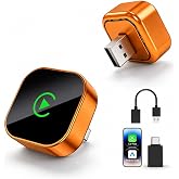 TK-YB 2026 Wireless CarPlay Adapter for iPhone and Android Auto Mini Wired | To Wireless Apple CarPlay Adapter Plug Play Seamless Reconnect FastStable Orange For iphone iOS 10+ and Android 11+