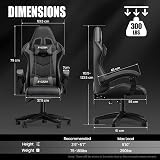 Bigzzia Gaming Chair Ergonomic Office Chair with Reclining Back Gray view 3