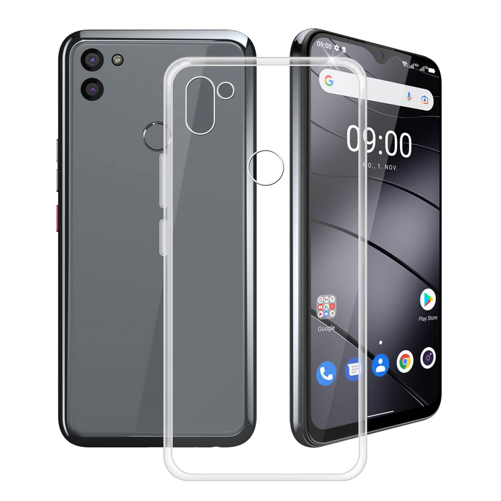 HHUAN Case for Gigaset GS5 (6.30 Inches), Transparent Anti-Scratch Soft Silicone Mobile Phone Case, Shockproof TPU Bumper Protective Case Cover for Gigaset GS5 - Clear