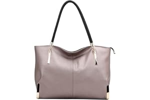FOXLOVER Leather Tote Handbags for Women, Ladies Large Top-handle Purse Shoulder Bags