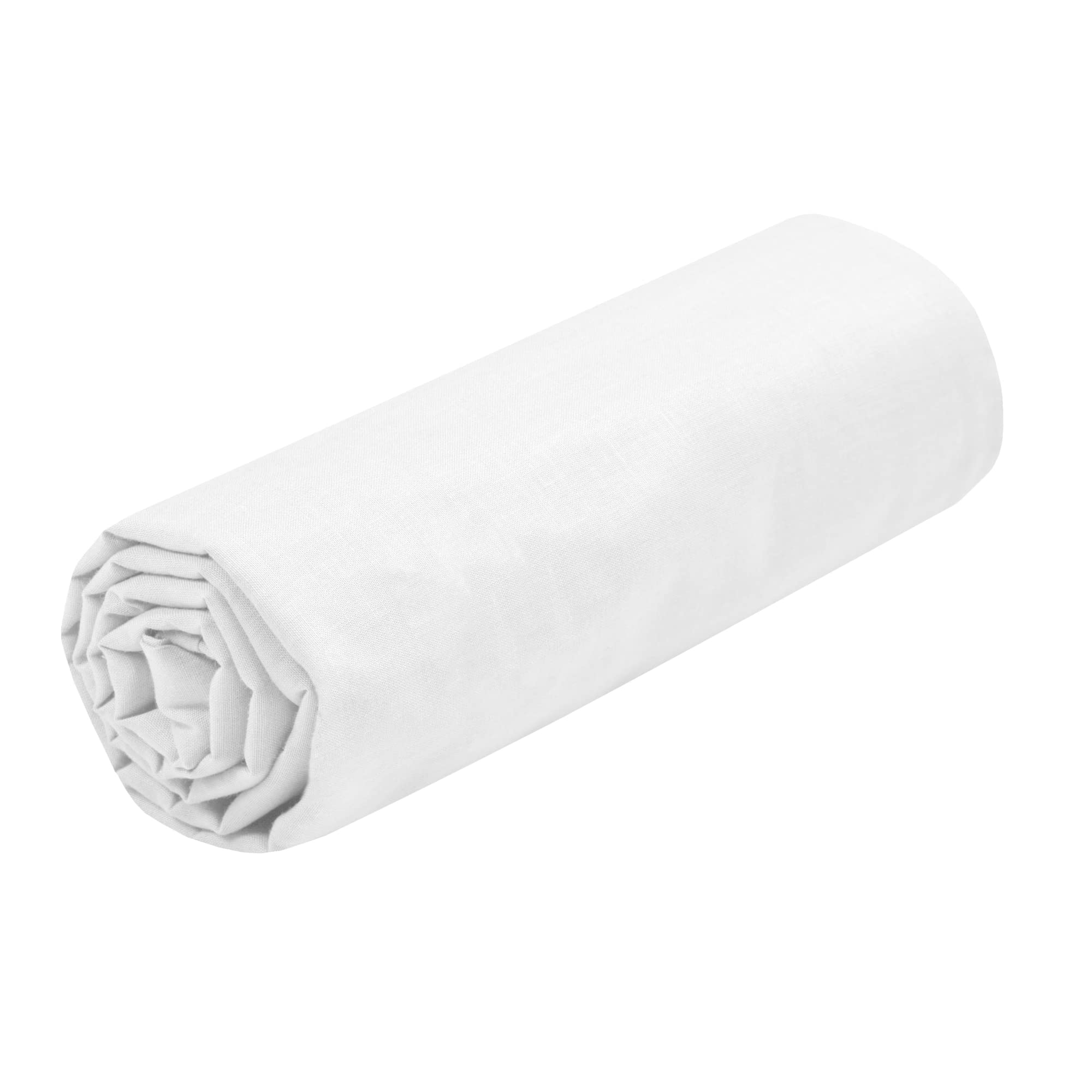 STOF - Fitted Sheet - Size 140 x 200 cm - Large 30 cm - 100% Oeko-Tex Certified Cotton - White - Eden Model - Bed Linen for Home - Soft and Comfortable for a Cosy Nest