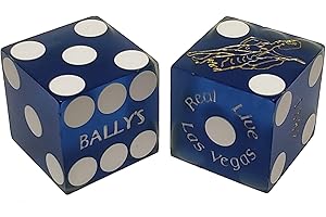 CYBER-DEALS Wide Selection of 19mm Craps Dice - Authentic Las Vegas Casino Table-Played (Bally's (Blue Frosted))