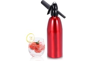 BUUMIN Soda Siphon 1L Sparkling Water Maker,Aluminum Portable Seltzer Water Maker Carbonated Water Machine,Siphon Bottle Kit for Home Bar Juice,Tea and Cocktail Drinks Uses 8g C02 cartridges (Not Included)