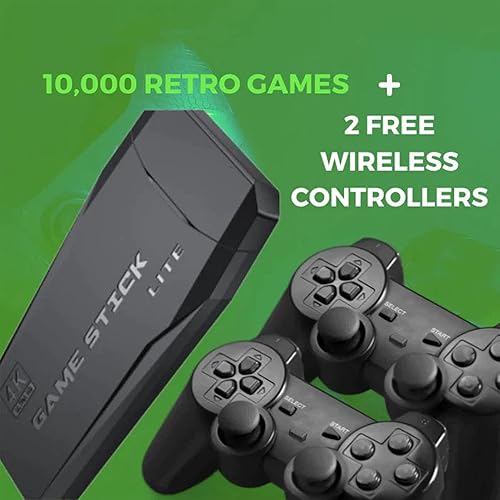 Wireless Retro Game Console With 20,000+ Classic Games & 2 Controllers - 4K HDMI Plug & Play