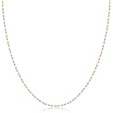 PORI JEWELERS 10K Solid Gold 2.0MM Diamond Cut Mirror Chain Necklace or Anklet - Unisex Sizes 10"-30" - Yellow, White, Rose or 3 Tone