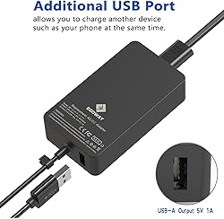 Surface Pro Charger 65W, Surface Laptop Charger for