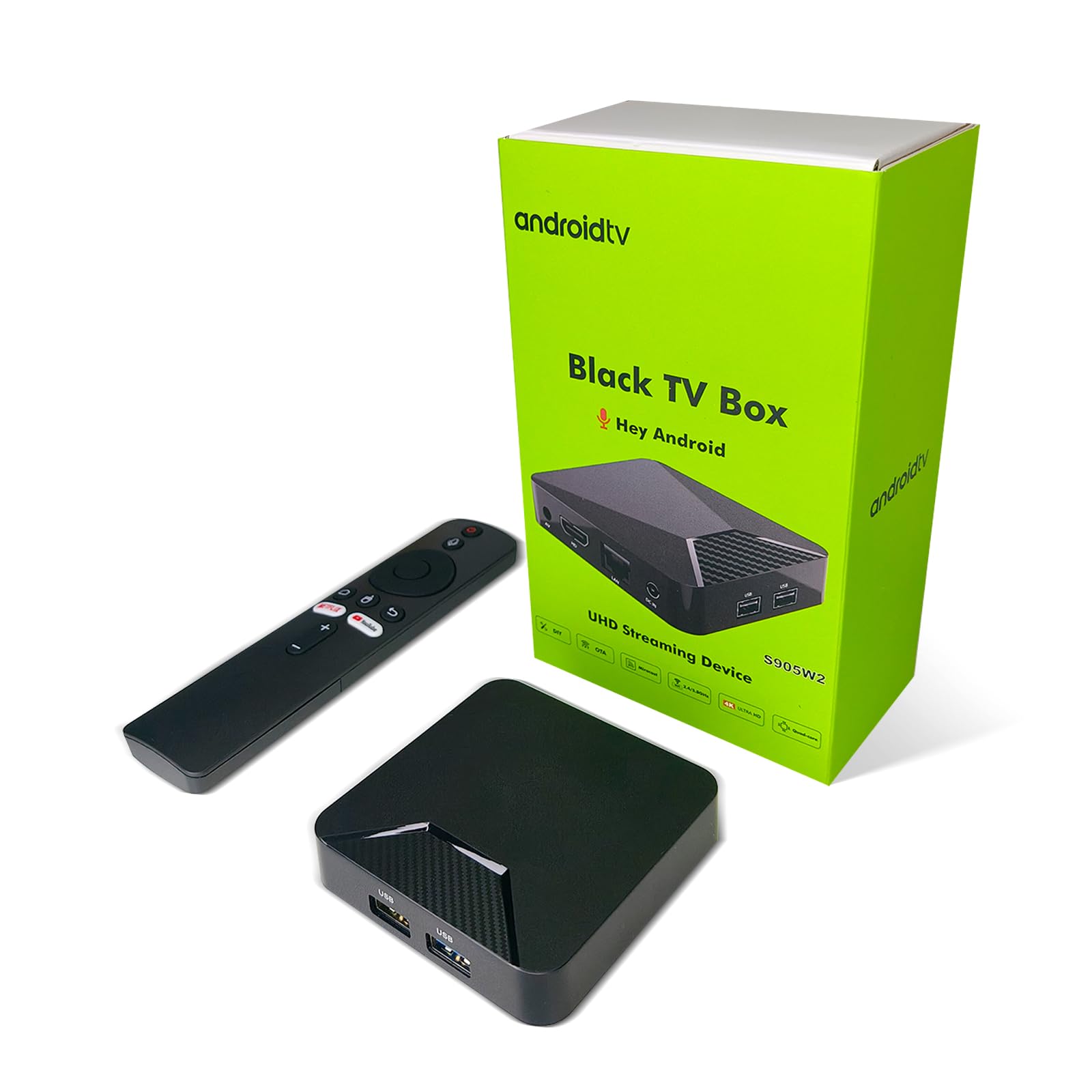 BOXPUT Set Top Box Q5 PLUS TV Box, Android 11 System, S905W2 chip, BT5.2 Dual WiFi 2.4G/5G, 4-core 4K decoding TV Box (2GB/16GB)