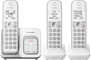 PANASONIC KX-TGD533W Expandable Cordless Phone with Call Block and Answering Machine - 3 Handsets