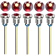 Gebildet 5Pcs 12mm LED Metal Indicator Light AC 110V-220V Waterproof Signal Lamp (Red)