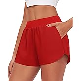 NIASHOT 3'' Athletic Workout Running Shorts for Women Knit Waistband Pocket with Liner