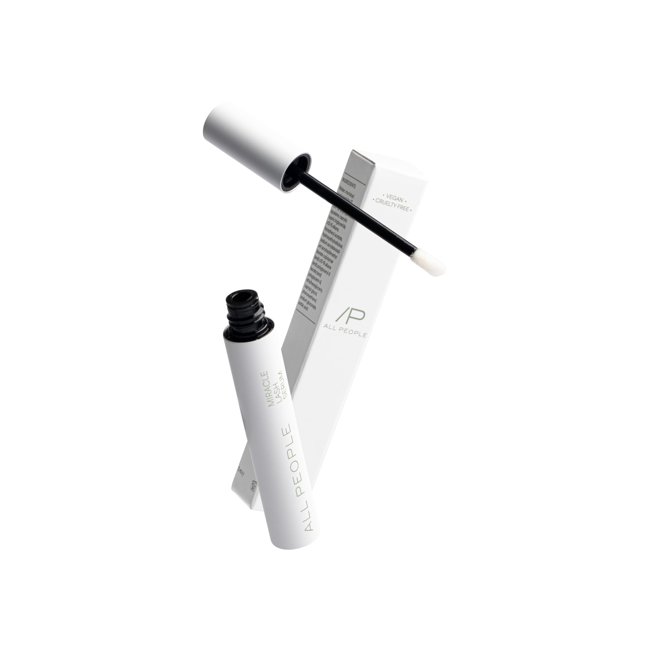 Best Lash Growth Serum for Fuller, Longer Lashes in 4 Weeks. Water-Based lash serum for rapid fast results. Formula with Double Peptides, Prostaglandin-Free eye lash serum.