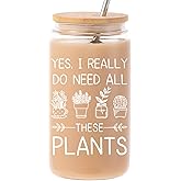 Aeenr Plant Gifts for Women - Christmas Gifts for Plant Lovers - Cool Crazy Gardening Gift Mothers Day Valentines for Gardener Mom Wife - 16 OZ Glass Cup